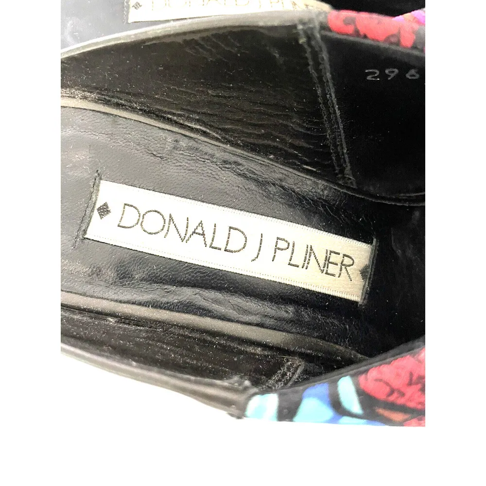 Donald Pliner Fabric Wedge Mules Shoes Fun Colorful Romero Britto Print Size 6.5 - Image 7