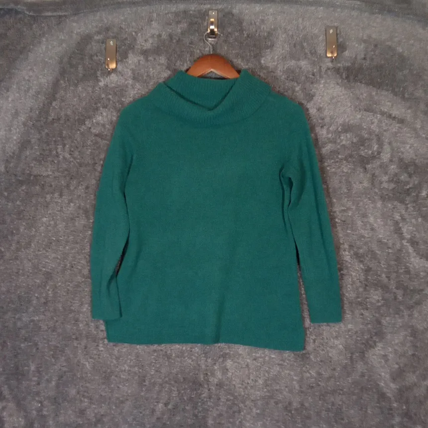 Talbots Teal Cowl Neck Sweater Pure Cashmere Winter Office Womens SP - Image 4