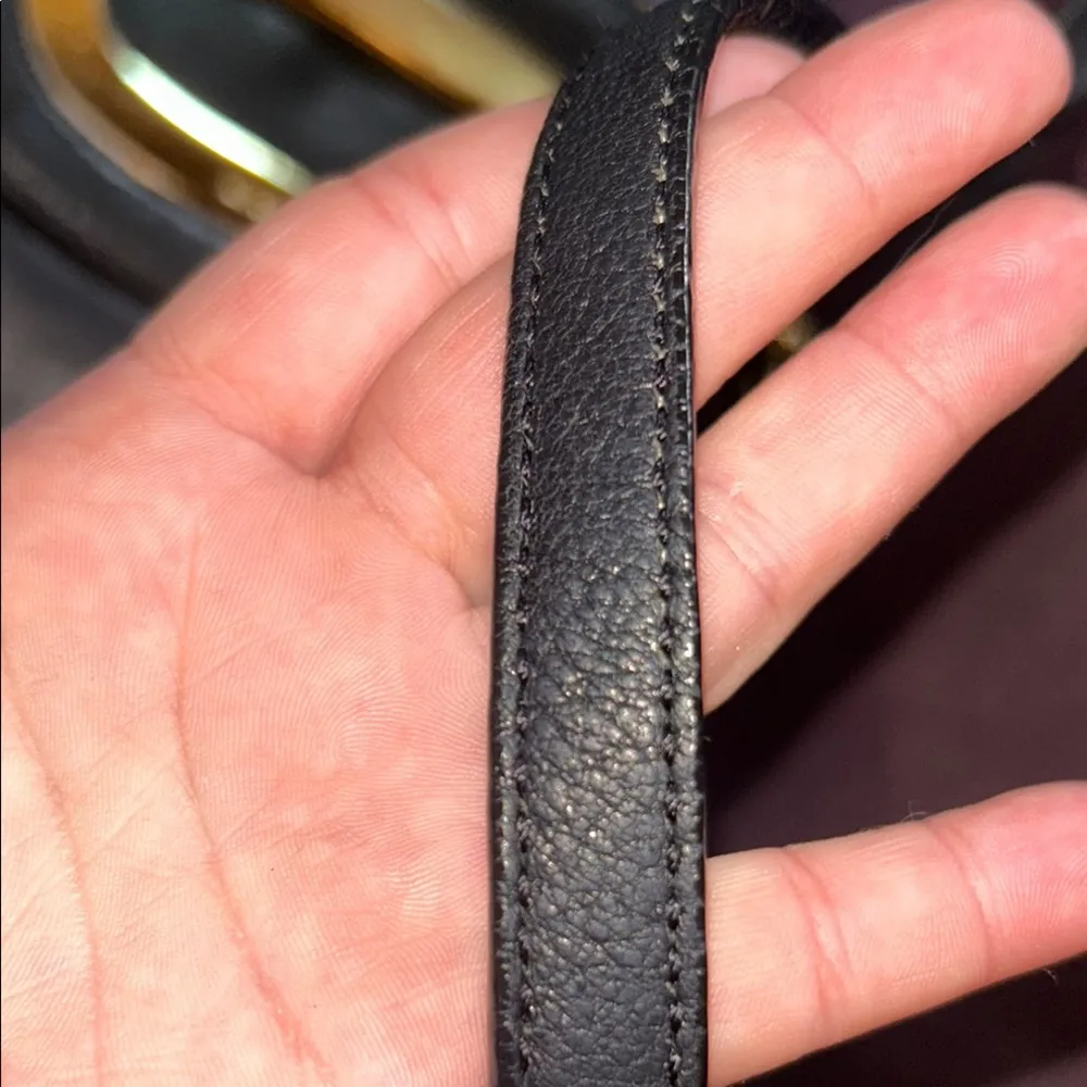 Michael Kors Black Leather and Gold Metal Crossbody Bag - Image 4