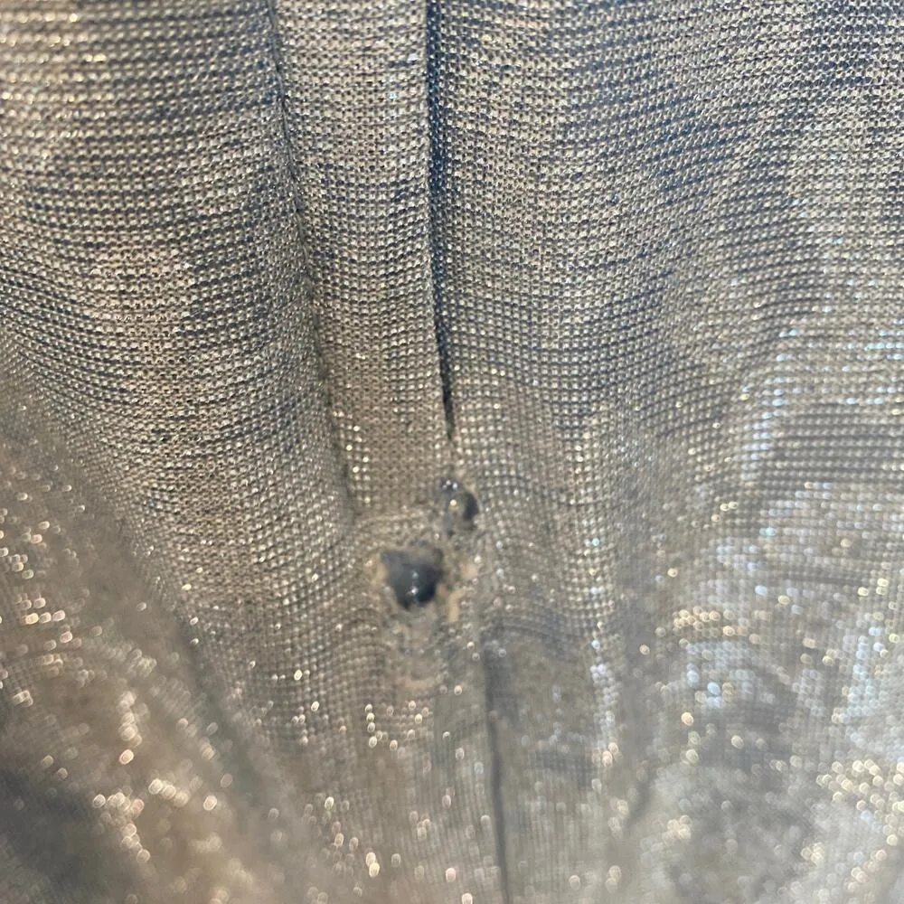 Jessica McClintock Gunne Sax Sleeveless Maxi Blue Silver Dress Vintage Sz Sm - Image 6