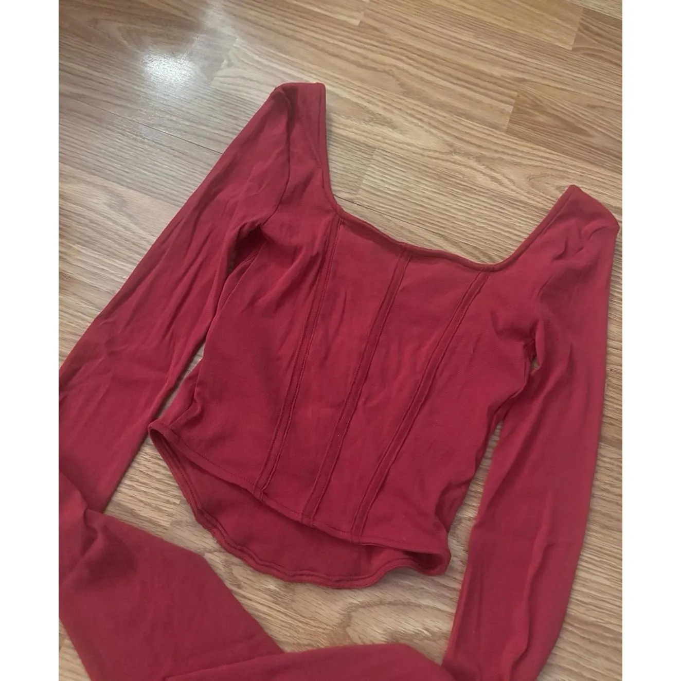 Urban Outfitters Corset Cropped Long Sleeve Top Size Small - Image 7