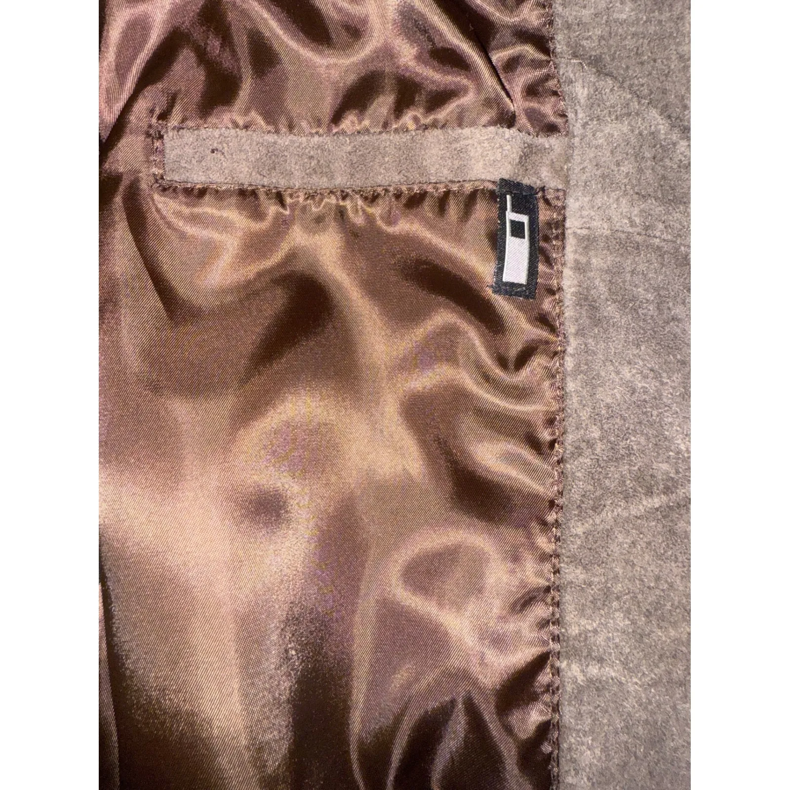 RELATIVITY Suede Leather Full Zip Brown Collared Jacket‎ Size XL - Image 5