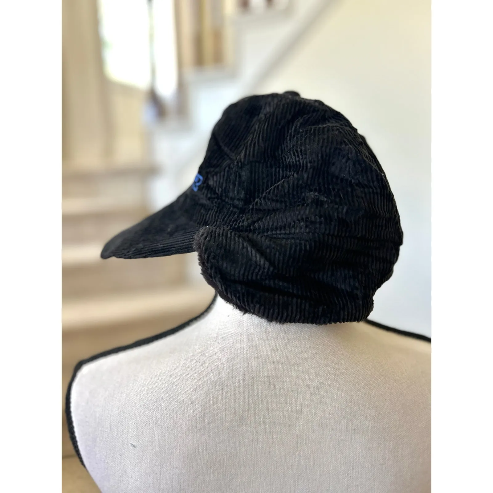 Vintage 90s Tigger Disney Winnie the Pooh Black Corduroy Ear Flap Baseball Cap - Image 5