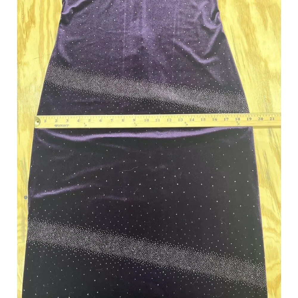 Vintage 90s Y2K Jessica Howard Purple Velvet Maxi Dress 8 Fairy Witchy Party - Image 9