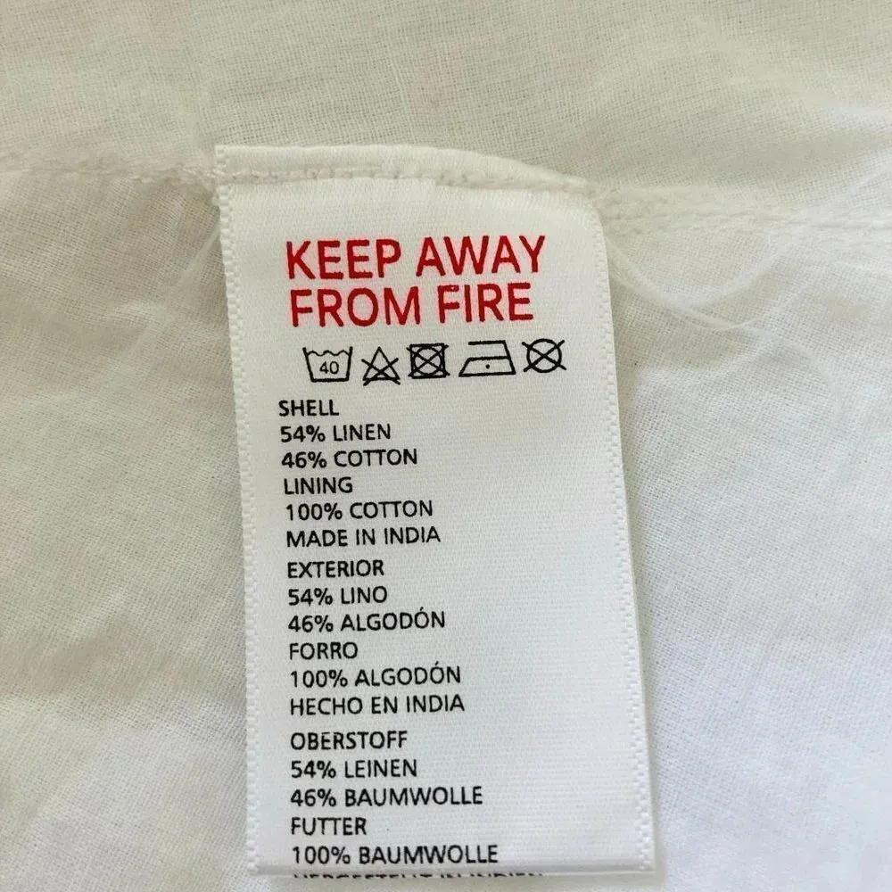 Urban Outfitters Button-Down Strappy Back Linen Dress White Size Small NWOT $59 - Image 10