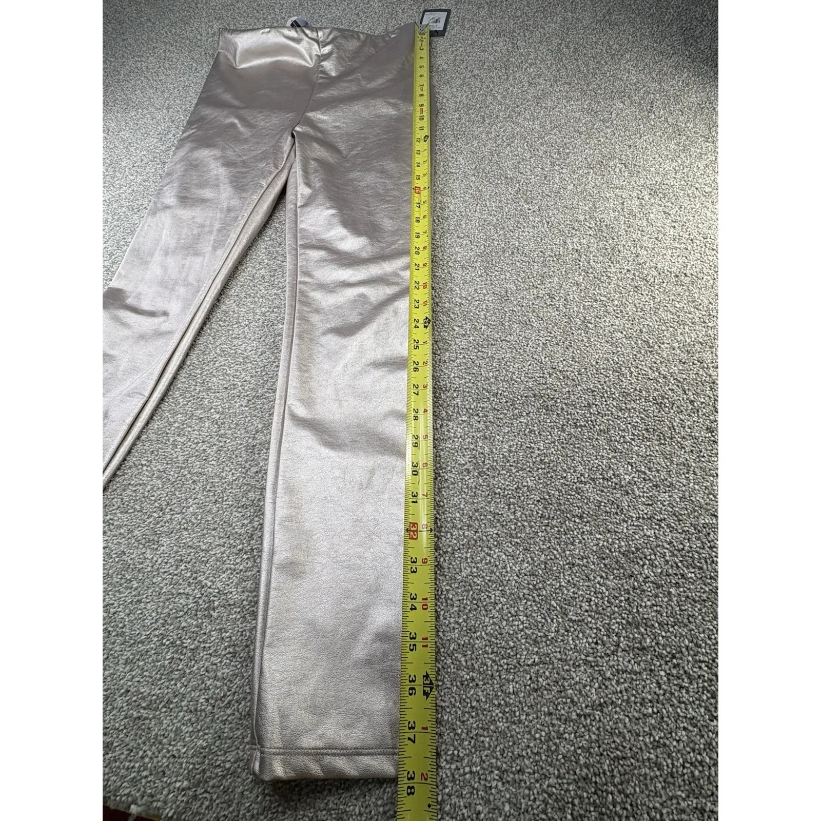 Lysse New York Metallic Faux Leather Leggings Womens M Gold High Rise NWT Size M - Image 6