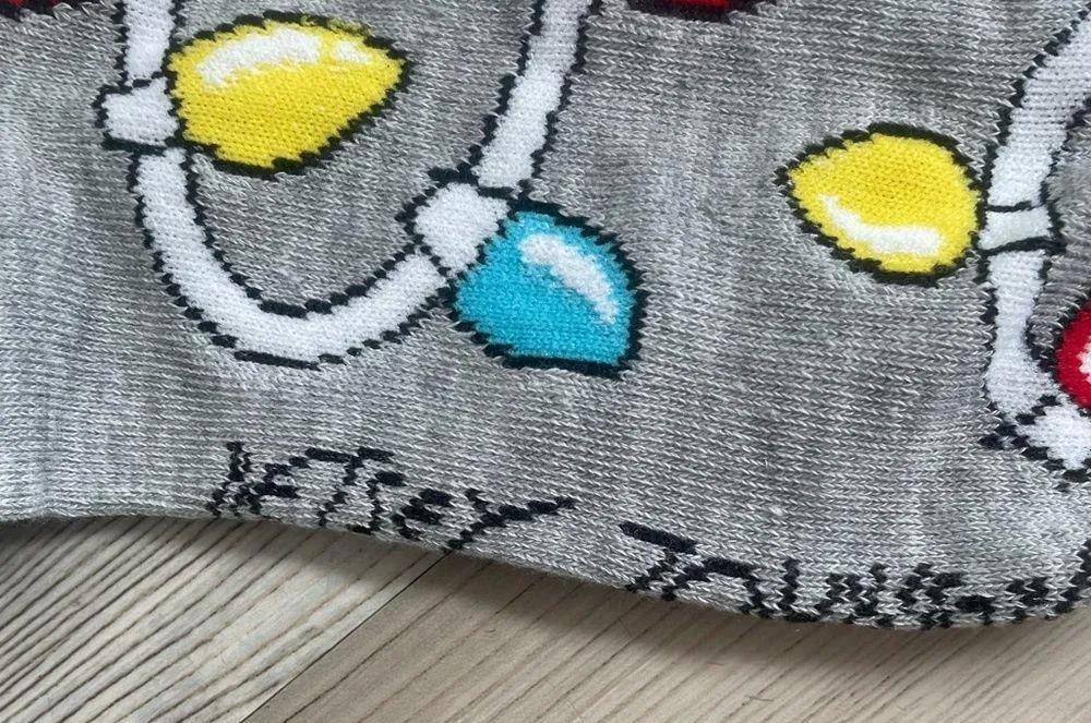 Betsey Johnson Christmas Socks, NWOT, bear and Christmas lights - Image 2