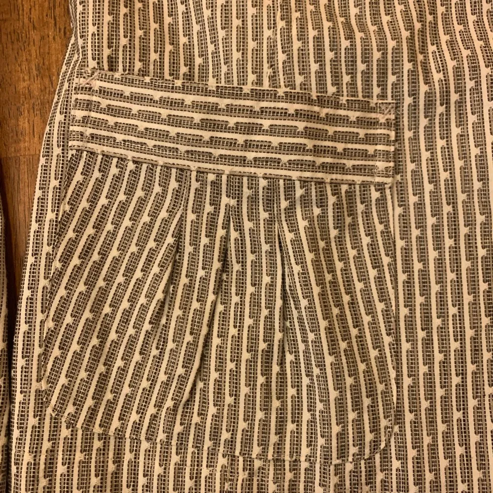 Christopher & Banks Jacket Large Black Cream Pleated Pockets Detail Button Sleev - Image 2