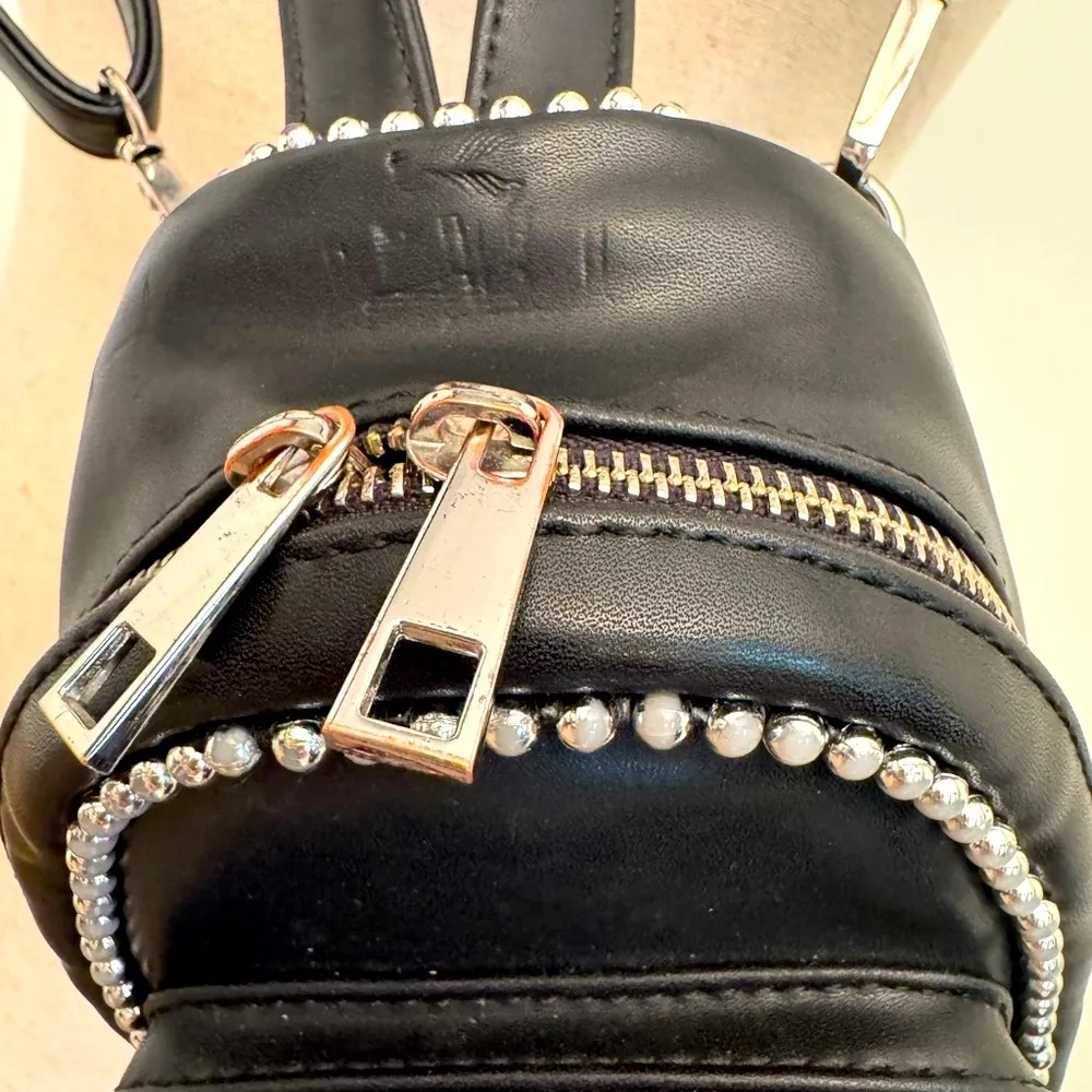 Black Studded Mini Backpack - Image 4