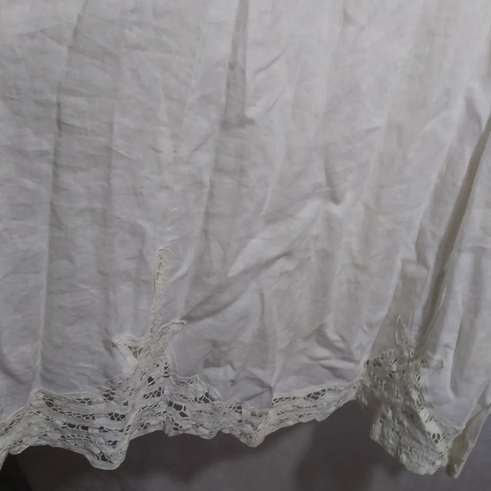 Liz Claiborne White Linen Midi Eyelet Trim Sleeveless Beachy Wedding Dress Sz 16 - Image 4