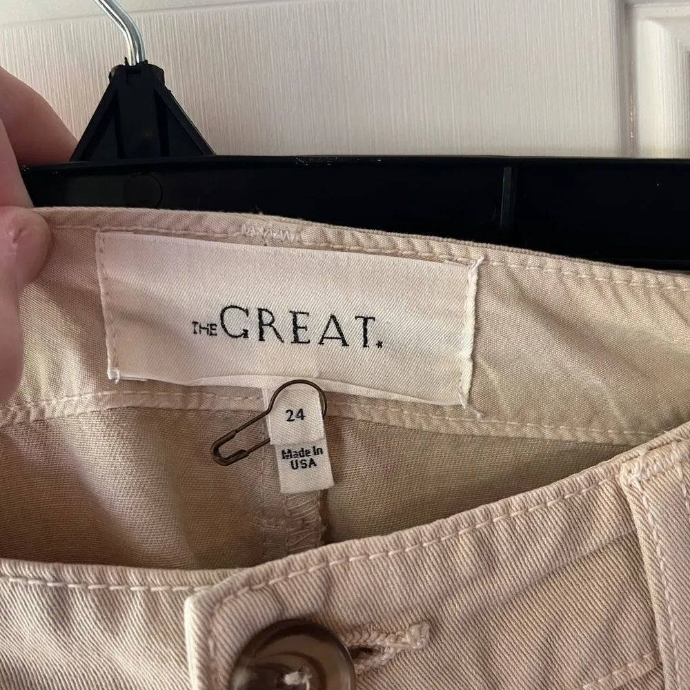 the GREAT high waisted 100% cotton cropped tan pants women’s new size 24 - Image 2