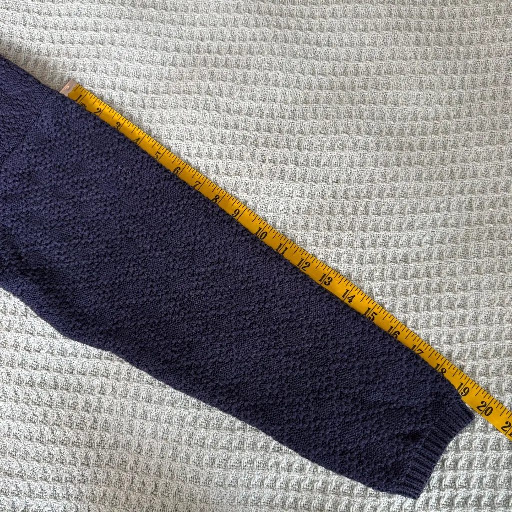Vintage Gap 100% Cotton Cardigan Sweater Womens Small Navy Blue 80s 90s Chunky - Image 7