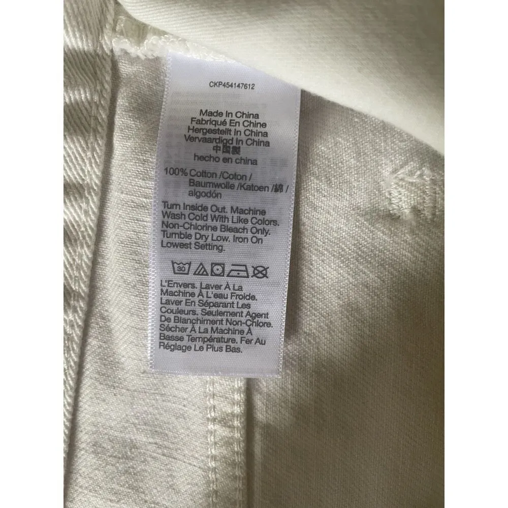 Madewell The Momjean Short White Denim Raw Hem High Rise Women’s 29 - Image 4