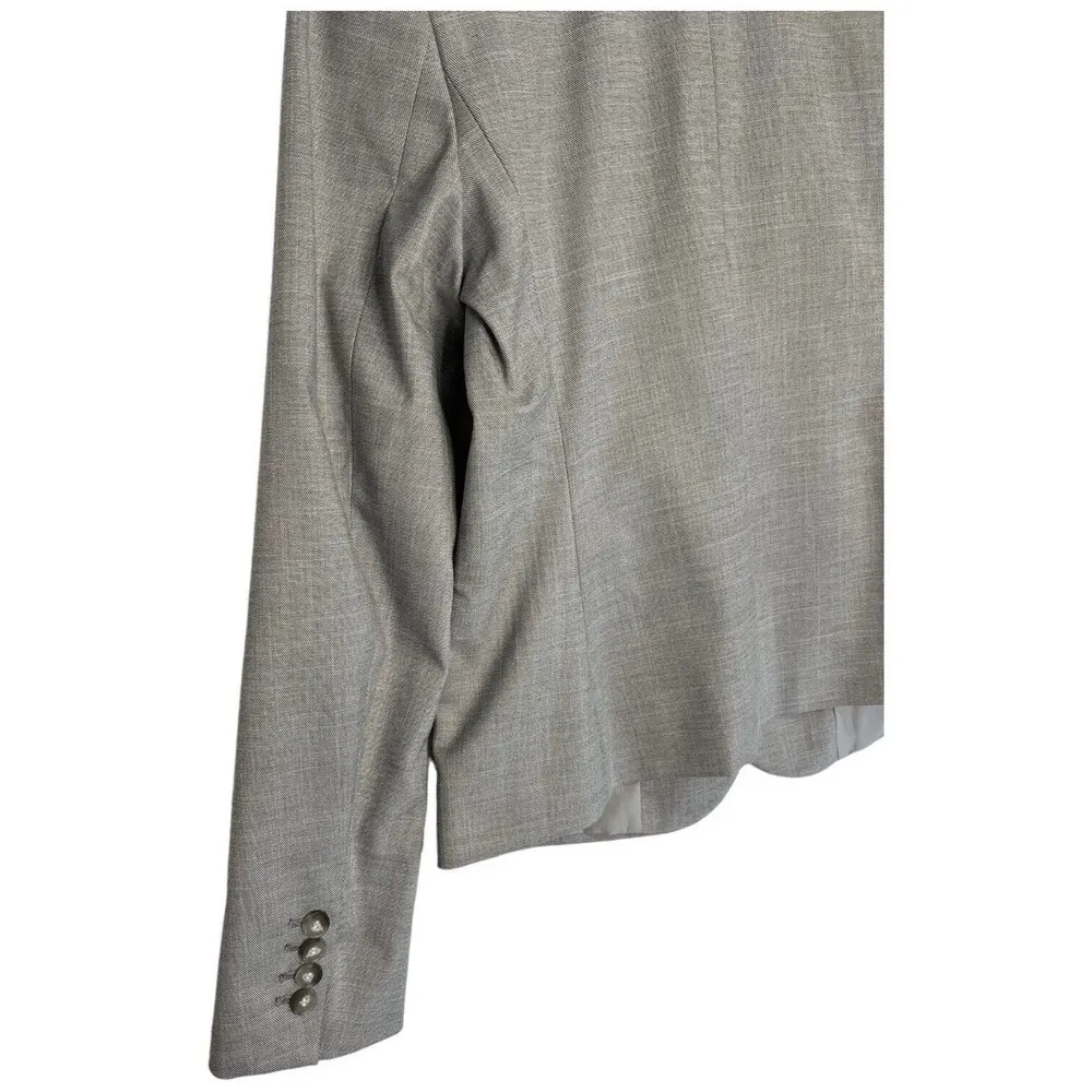 New Ann Taylor Womens 4 One Button Blazer Lined Notched Collar Pockets Gray - Image 5