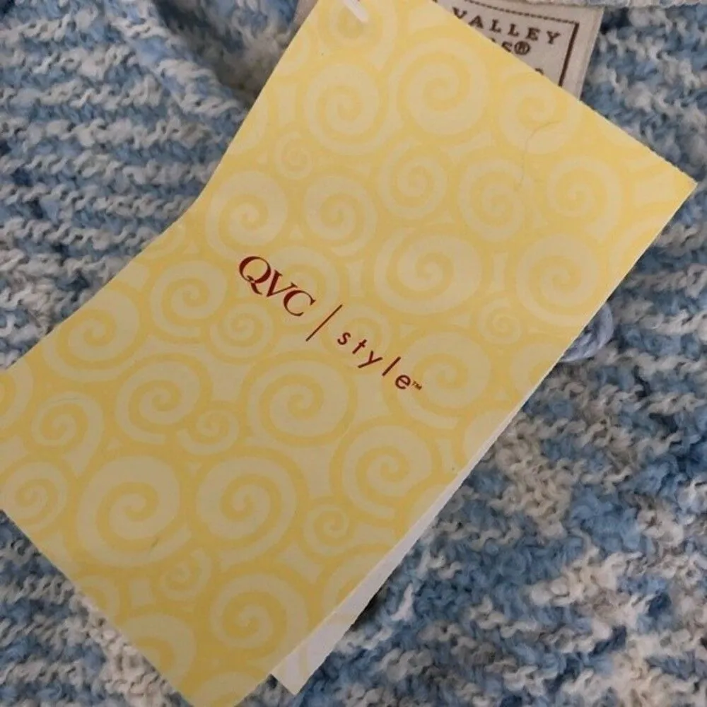 BOYNE VALLEY Weavers Ireland Blue Plaid Poncho Knit Fringe One Size Size undefined - Image 6