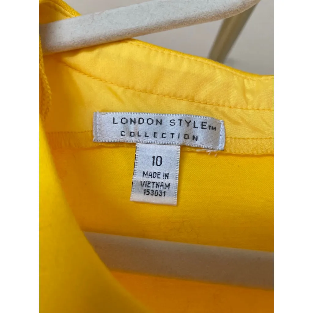 Vintage London Style Collection Yellow Lace Panel Midi Dress Coquette Cottage - Image 6