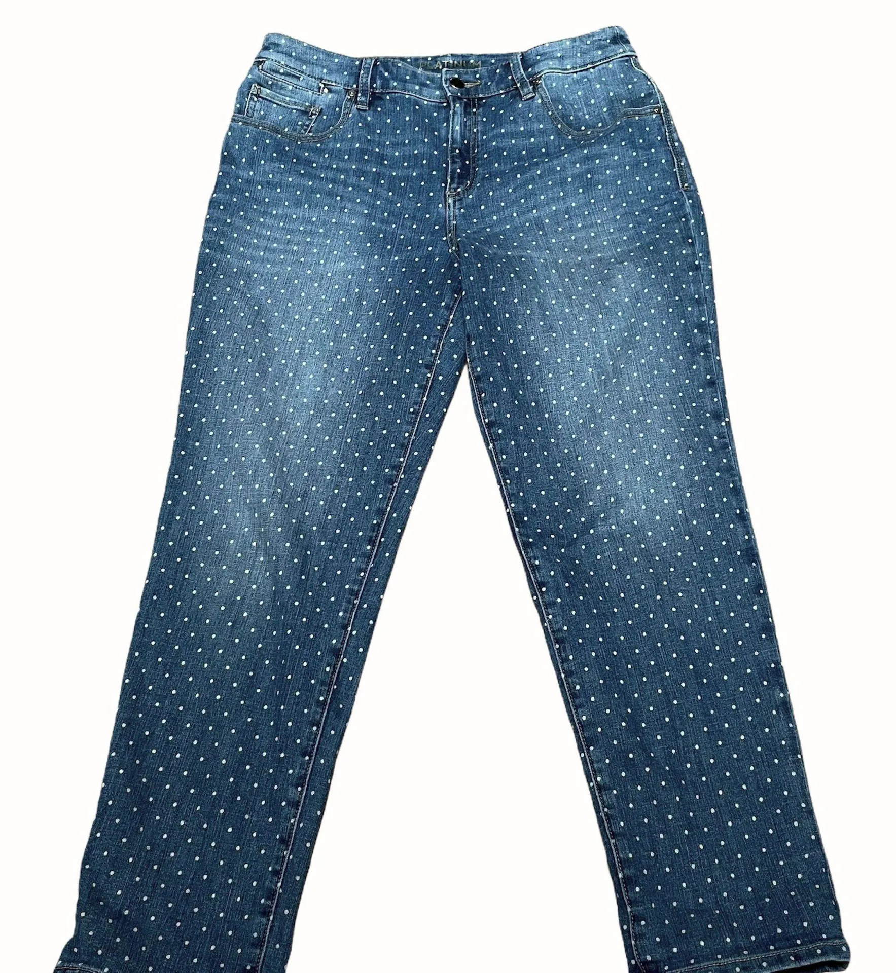 Chico’s Platinum Polka Dot Boyfriend Jeans  - Image 3