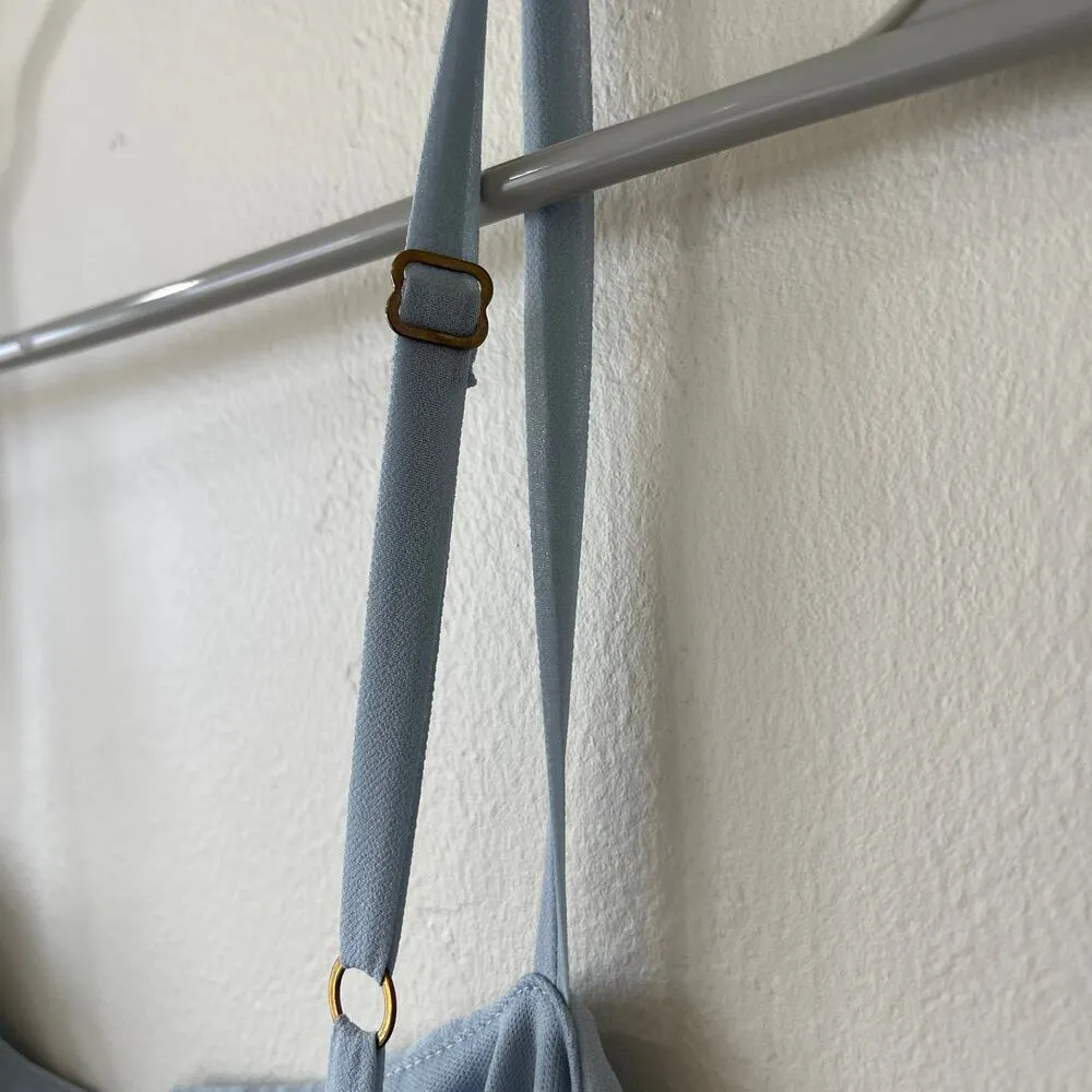 Show Me Your Mumu Lauren Tie Maxi Dress Steel Blue Chiffon Size Small NWT - Image 11