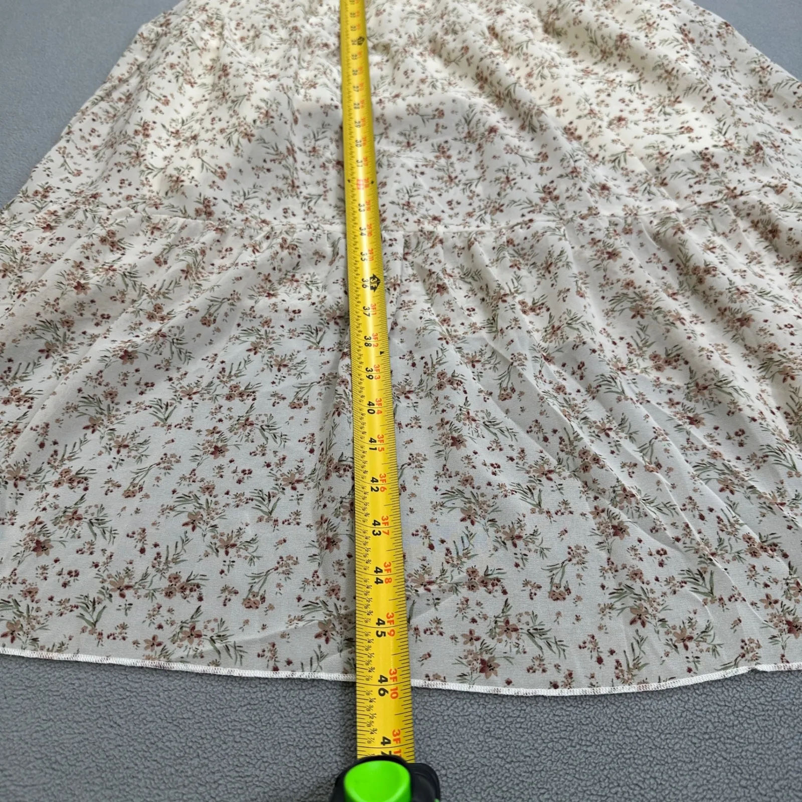 NWT S DEER Sun Dress Cream Floral Smocked Ruffle Sleeve Summer Spring S.Deer Mid Brown - Image 4