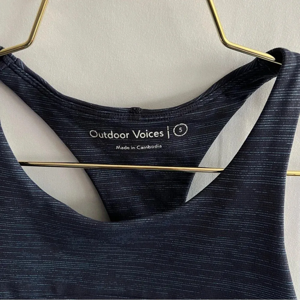 Outdoor Voices Tech Sweat Top Size Small Multi Navy Blue Long Line Sport Bra - Image 7