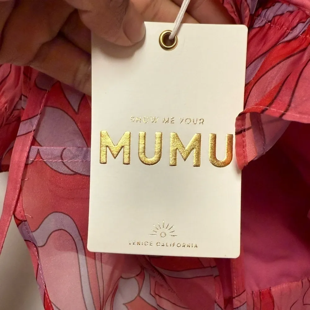 Show Me Your Mumu Pink Valentines Heart Print Daiquiri Peplum Blouse M - Image 6