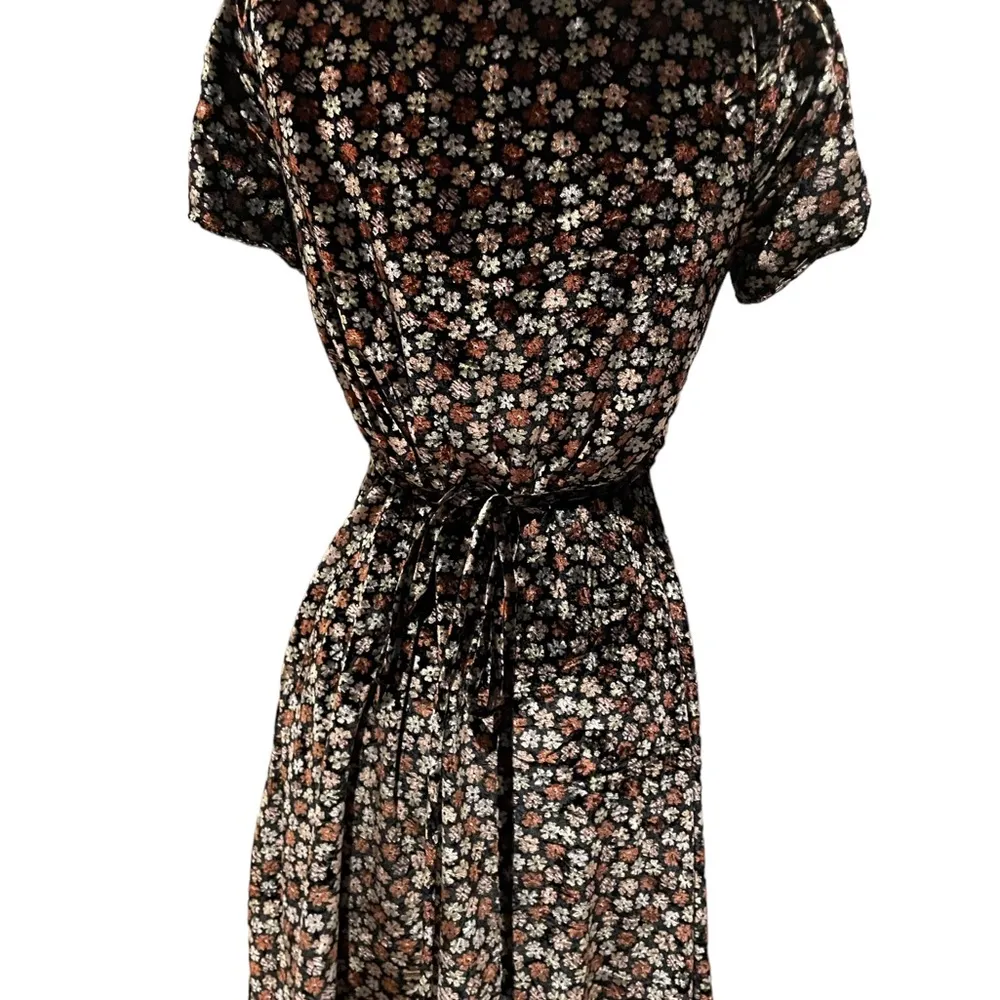Madewell women’s floral wrap velvet dress XS - Image 5