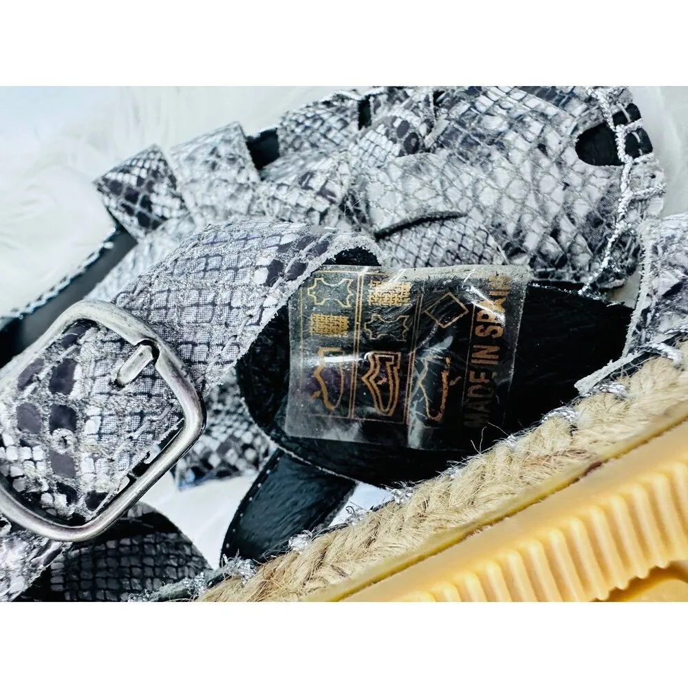 Andre Assous Espadrilles EU 40 | Luxury Handmade Spain | Snakeskin Leather | s 9 Black Size 8 - Image 7