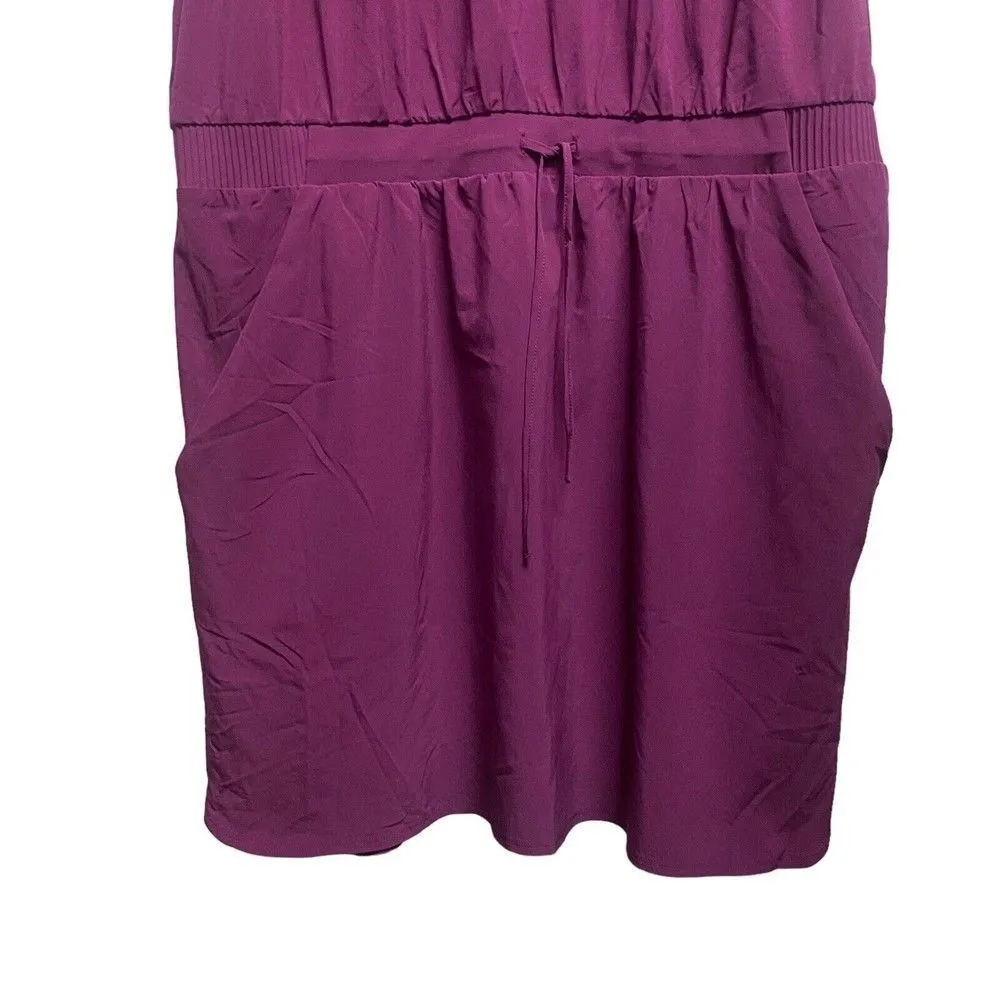 ALL IN MOTION Women's XL Purple Sleeveless Round neck pocket Dress Drawstring - Image 2