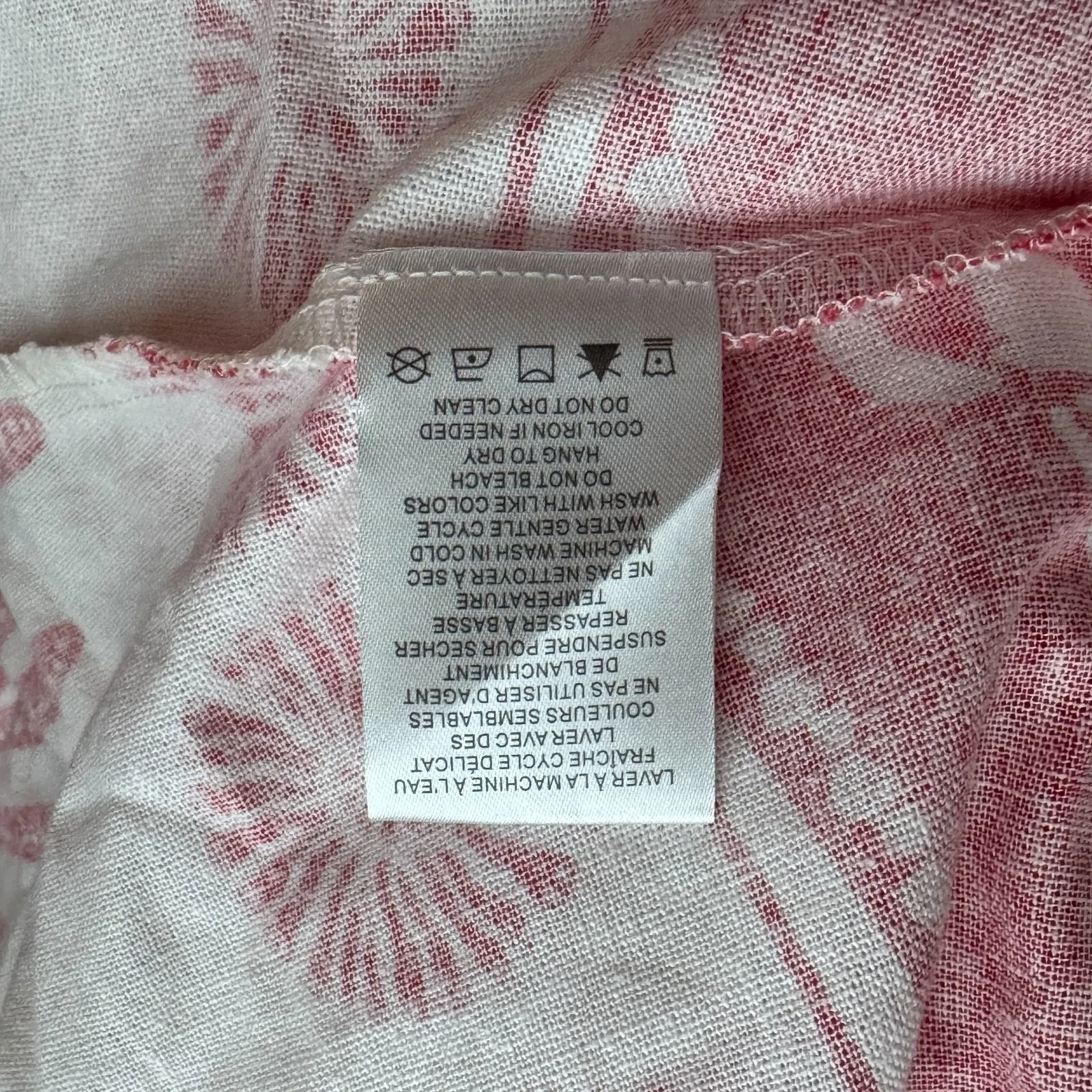 Calypso St Barth Maxi Dress Womens S Red White Linen Blend Shells Boho Resort - Image 8