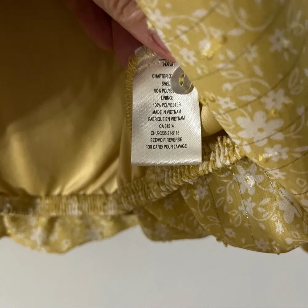 Autres Filles Ditsy Cottage Floral Swiss Dot Balloon Sleeve Button Blouse S - Image 11