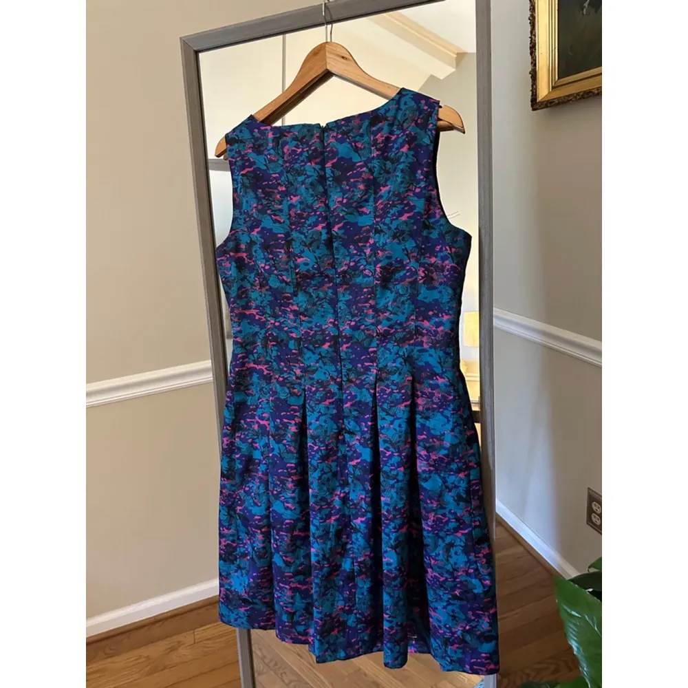 Leslie Fay Dress Women's Size 14‎ Blue Pink Floral - Image 6