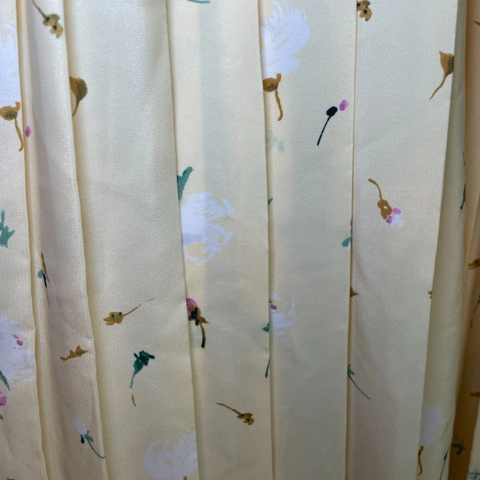 Leslie Fay Dress Vintage Size 10 Belt Midi Cottagecore Secretary Floral Yellow - Image 5