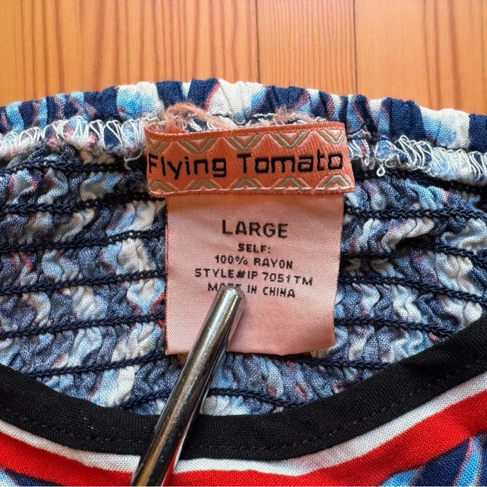 Flying Tomato Blue & White Geometric Jumpsuit - Size Large - Image 10