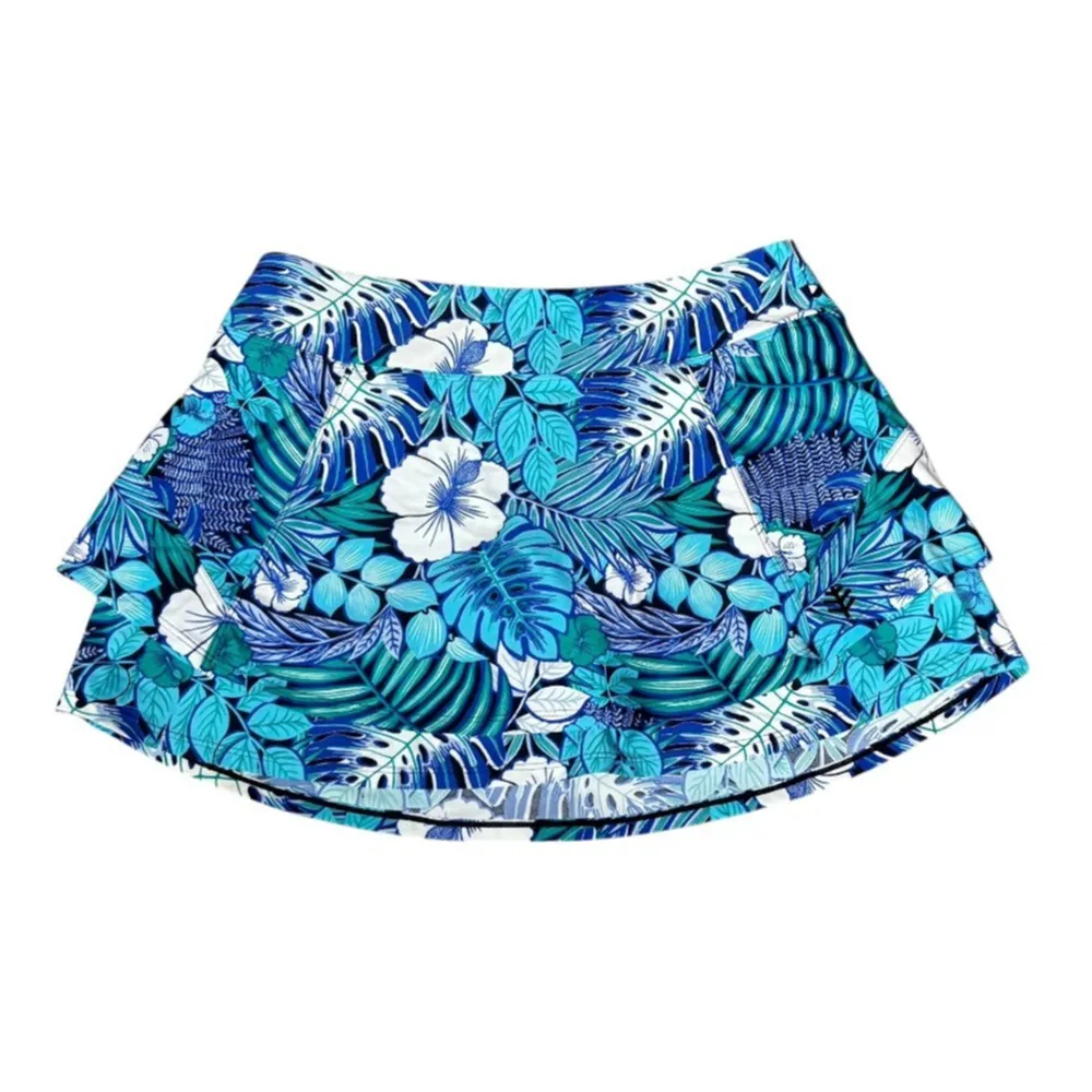 Coolibar Baycrest Swim Skirt Size Small Floral Blue UPF 50 Cruise Vacation Pool - Image 7