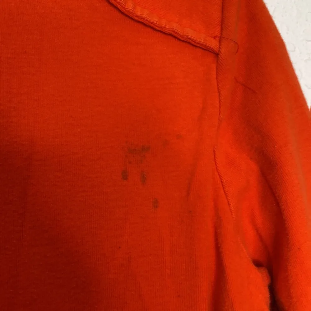 Lux Vintage Y2K Long Sleeve Cropped Top w/ Velcro Shoulders Sz S Orange - Image 5