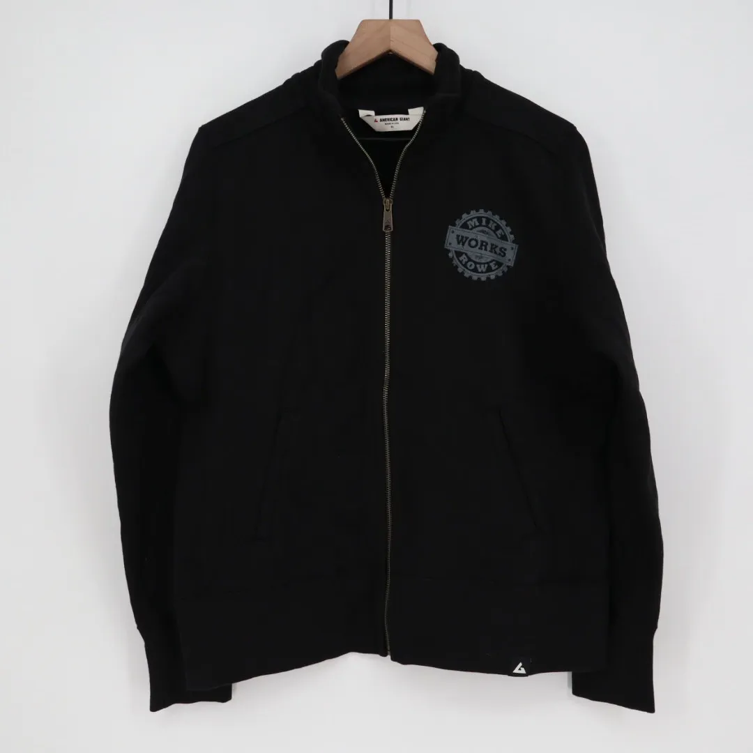 American Giant Women's Mike Rowe Works Full Zip Fleece Jacket Size XL Made USA Black - Image 2