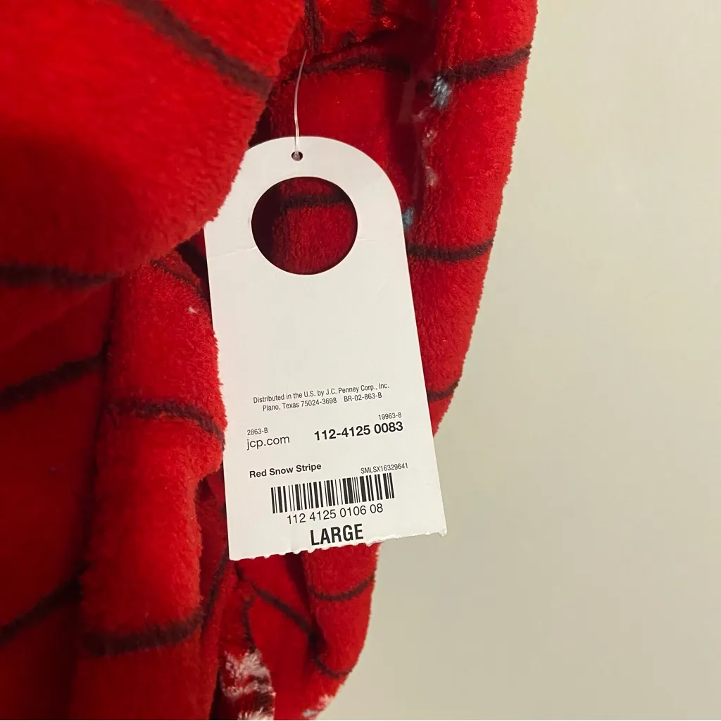 NEW Sleep Chic Red with Snowflakes Wintertime Robe L Large - Image 5