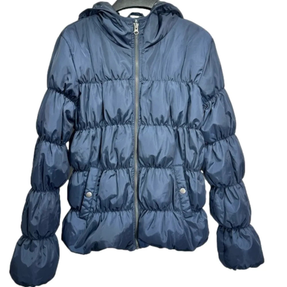 Bethany Mota Navy Blue Hooded Puffer Jacket YouTube Vlogger Favorite Large - Image 4