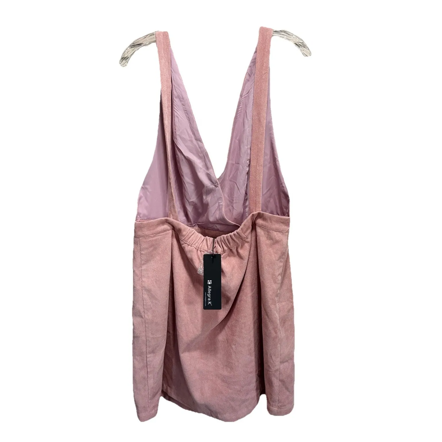 Allegra‎ Pink Corduroy Jumper/Skirt Adj Straps Buttons Size Large NWT Elastic - Image 3