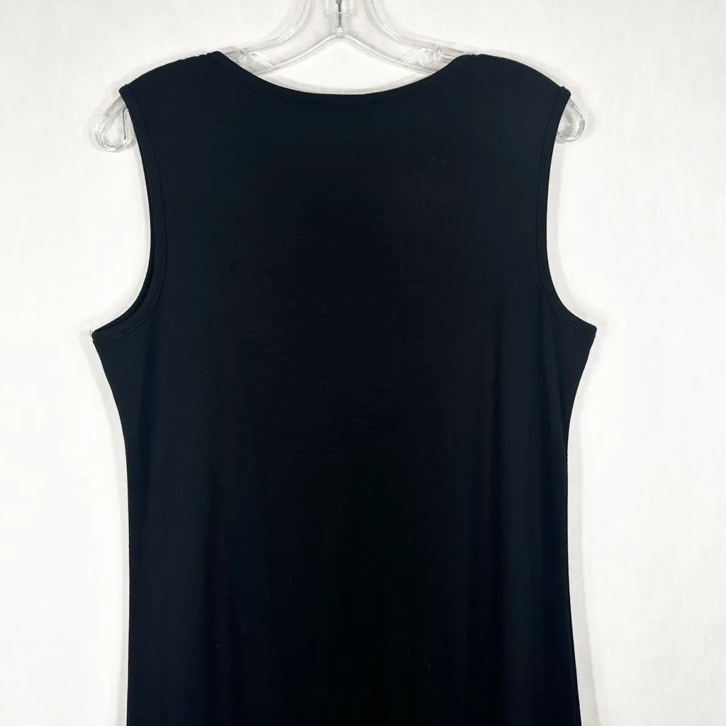 Quacker Factory Small Dress Black Sequin Parrot Maxi Shift Sleeveless 1639 - Image 6