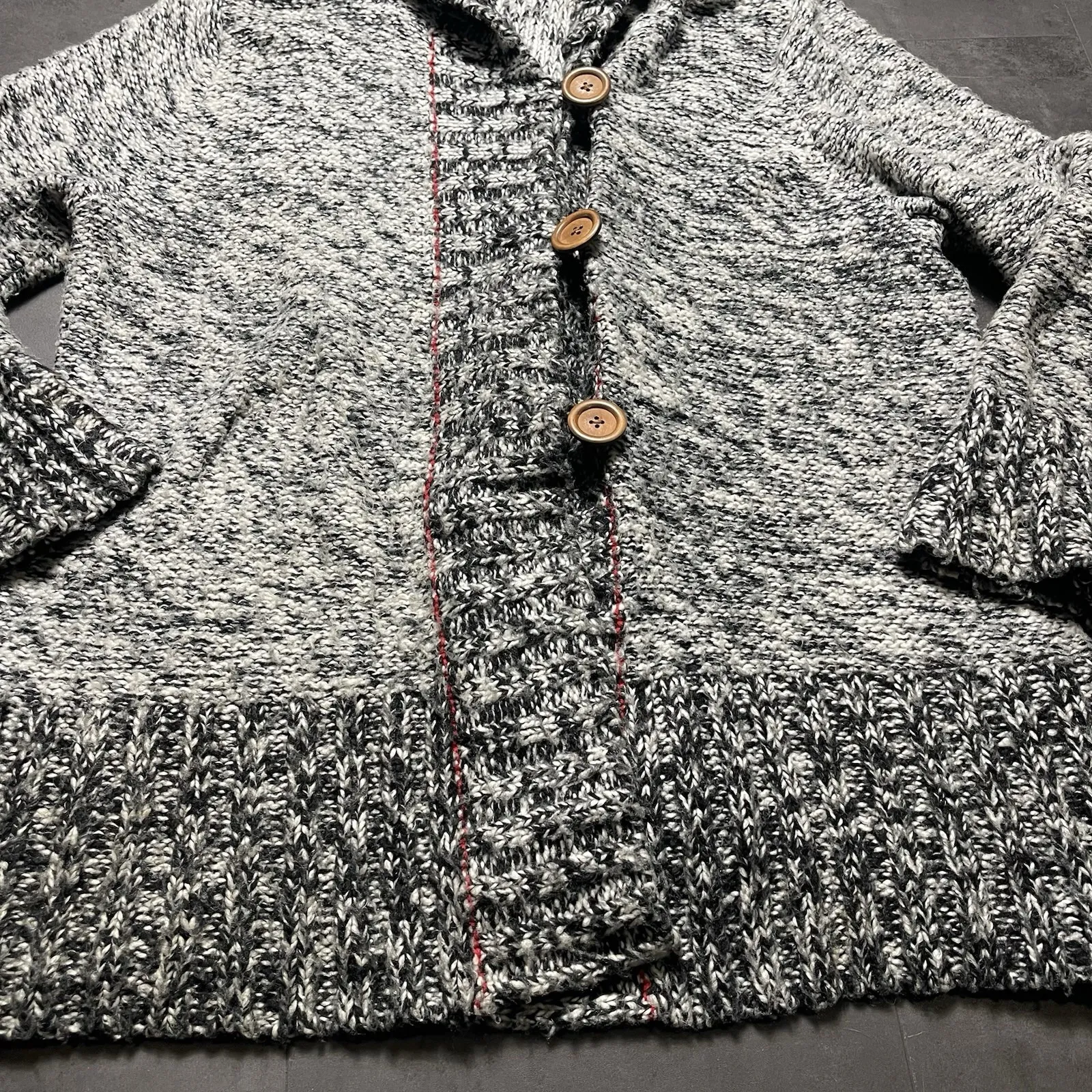 Avenue Cardigan Multicolored Gray With Wood Front. Buttons Size 18/20 F-78 - Image 5