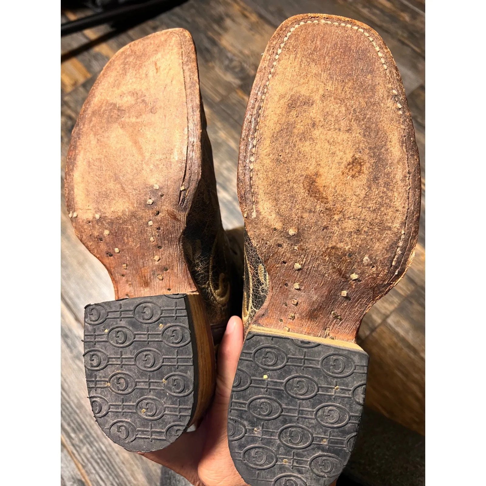 Circle G Dragonfly Boots Women 5 1/2 Square Toe Embroidered Western Cowboy Brown - Image 10