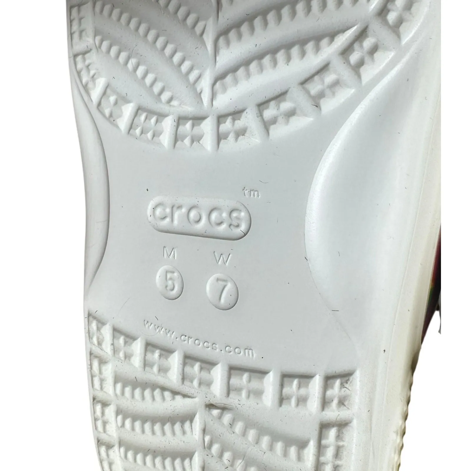 Classic Crocs Solarized Tie Dye Two-Strap Rainbow Slide Sandals Beach 7 Womens - Image 10