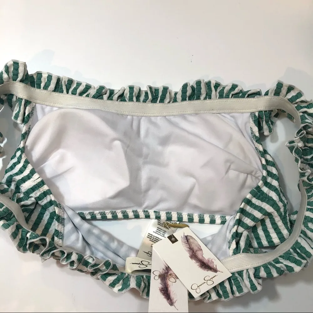 Jessica Simpson Gathered Off the Shoulder Swim Bandeau green - Image 5