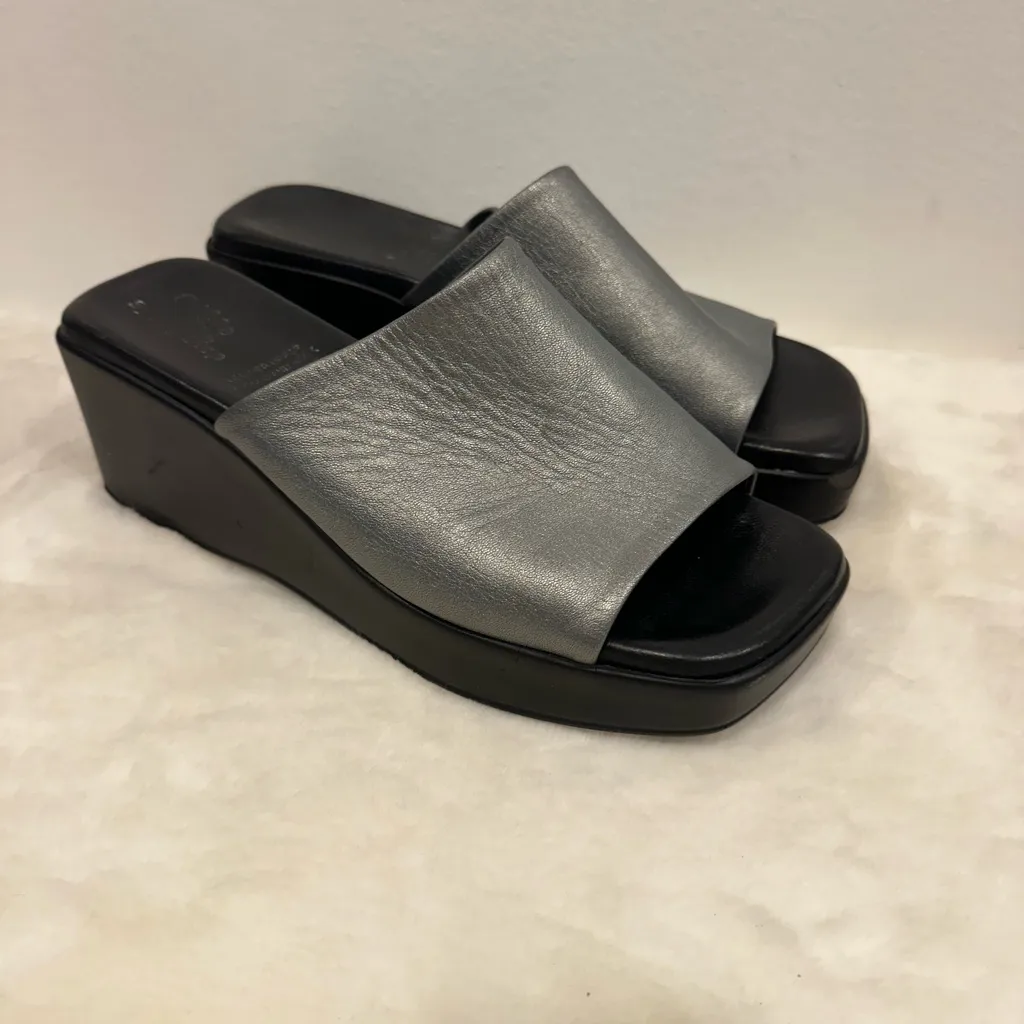 Spring Step Italian Silver Wedge 90s Y2K style platform dress casual Sandals! - Image 7