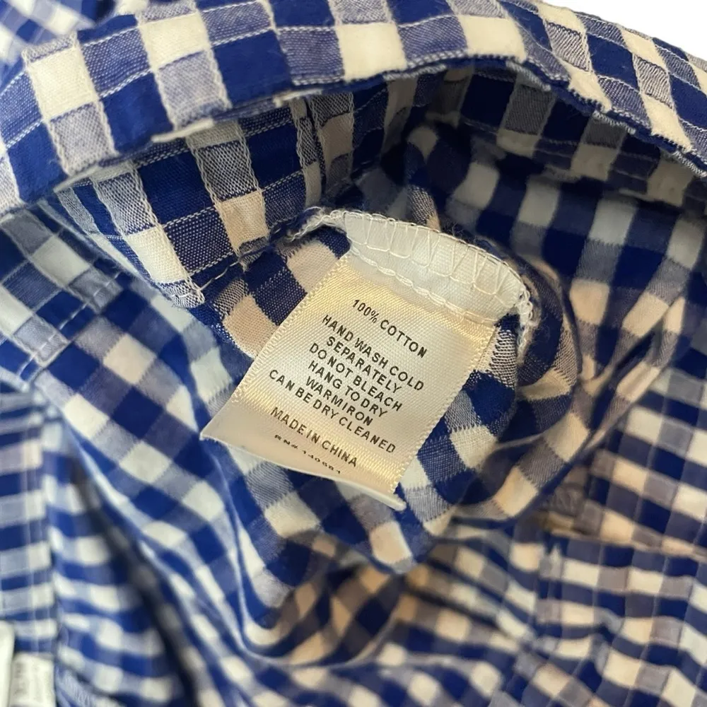 Unique Vintage Women’s High Rise Gingham Shorts in Blue/White Size XL - Image 11