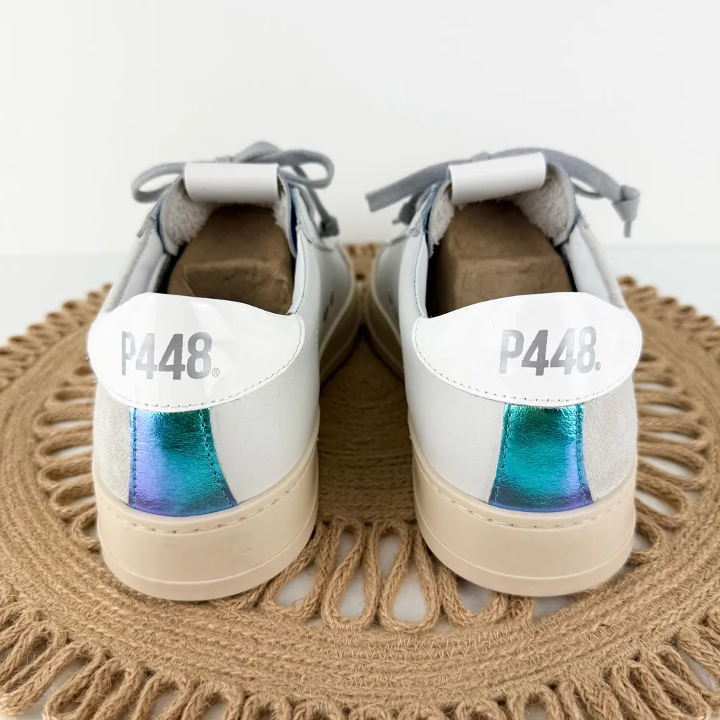 NEW P448 Jack Lined Sneakers White Metallic Women’s Sz 41 - Image 6