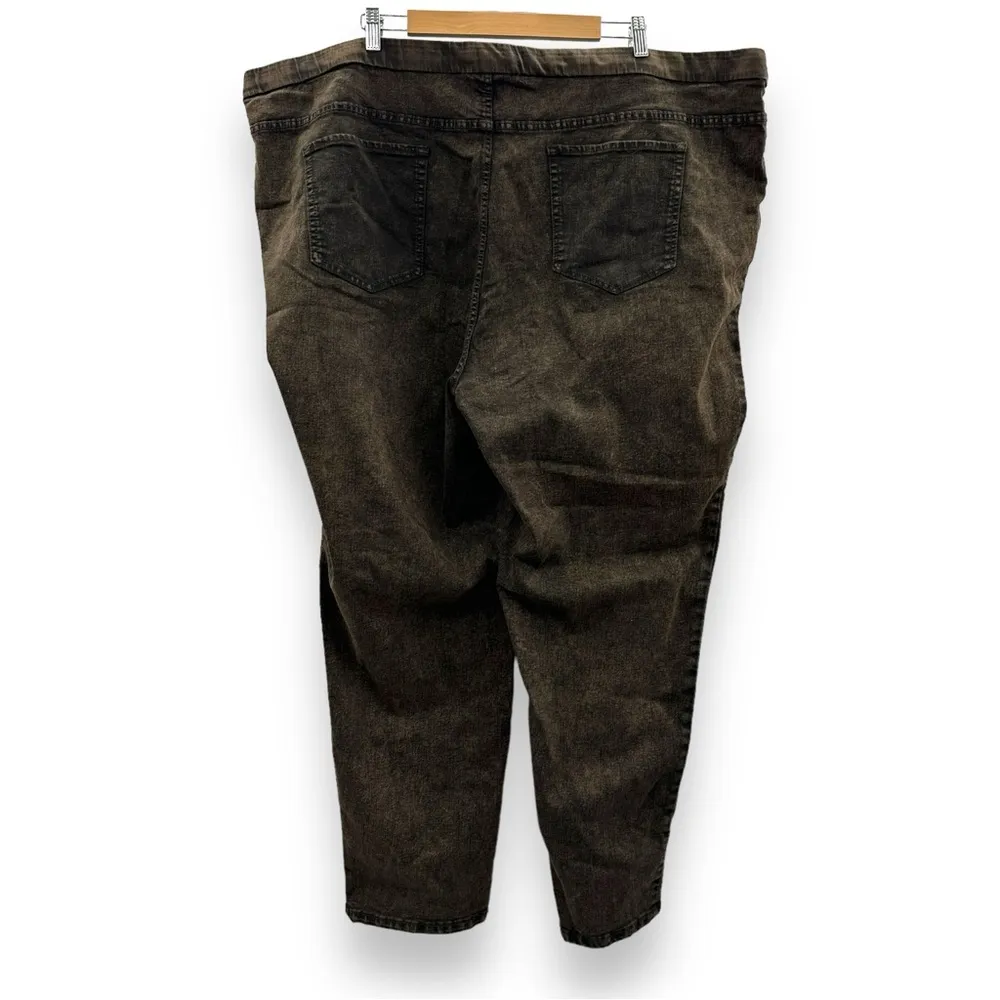 Logo Lori Goldstein Faded Brown High Rise Straight Leg Pull On Pants Sz 30WT NEW - Image 4