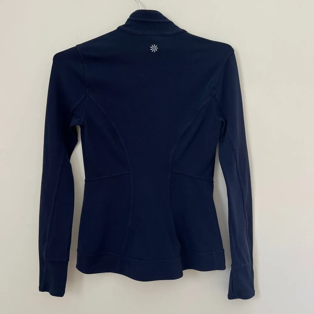 ATHLETA Womens SALUTATION JACKET Navy Blue Full Zip Size XXS - Image 7