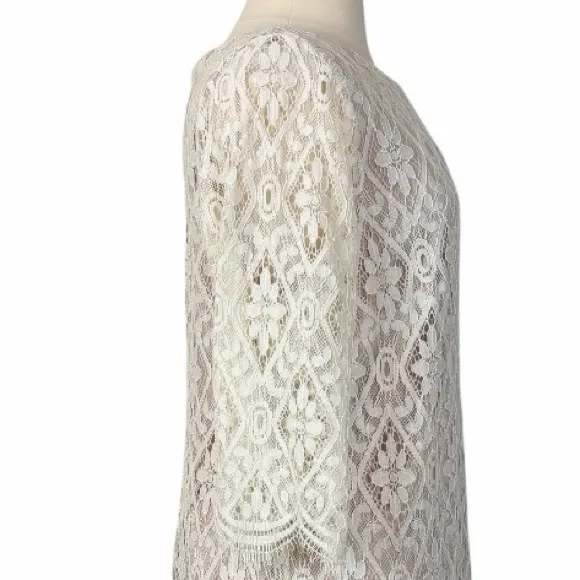 Eliza J New Cocktail Dress Ivory Cream Lace 3/4 Sleeve Shift Women’s Size 18W - Image 7